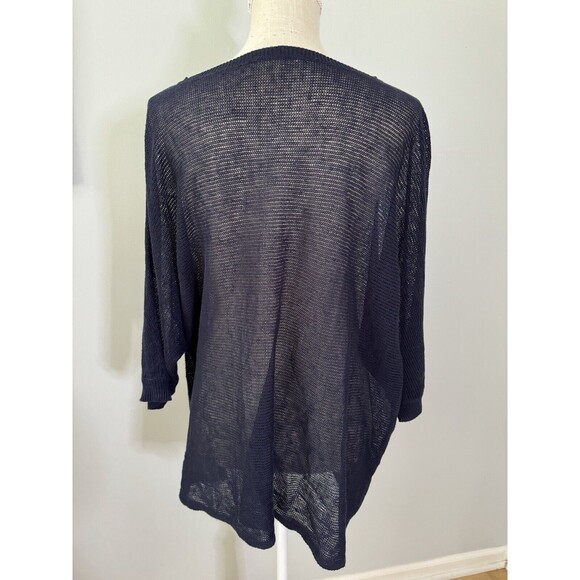 Eileen Fisher Blue‎ Organic Linen Lightweight Blouse Minimalistic Lagenlook S - Picture 3 of 7